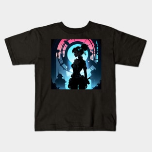 Atompunk anime girl Kids T-Shirt